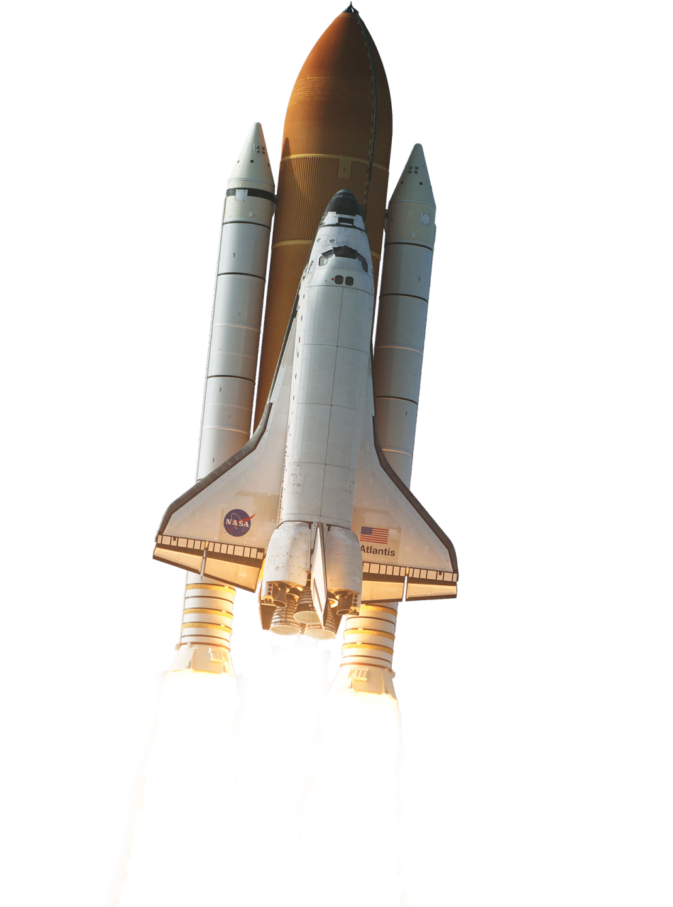 a space shuttle taking off into the sky