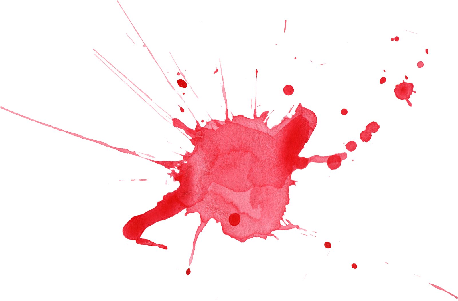 a red ink stain on a white background
