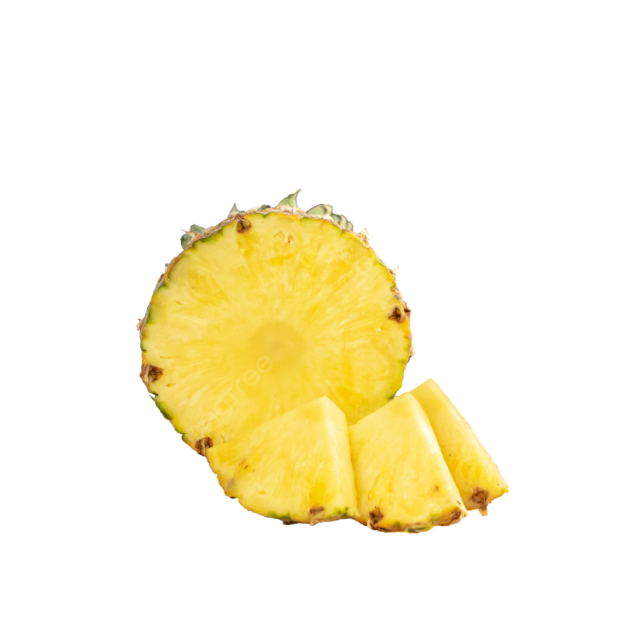 a pineapple cut in half