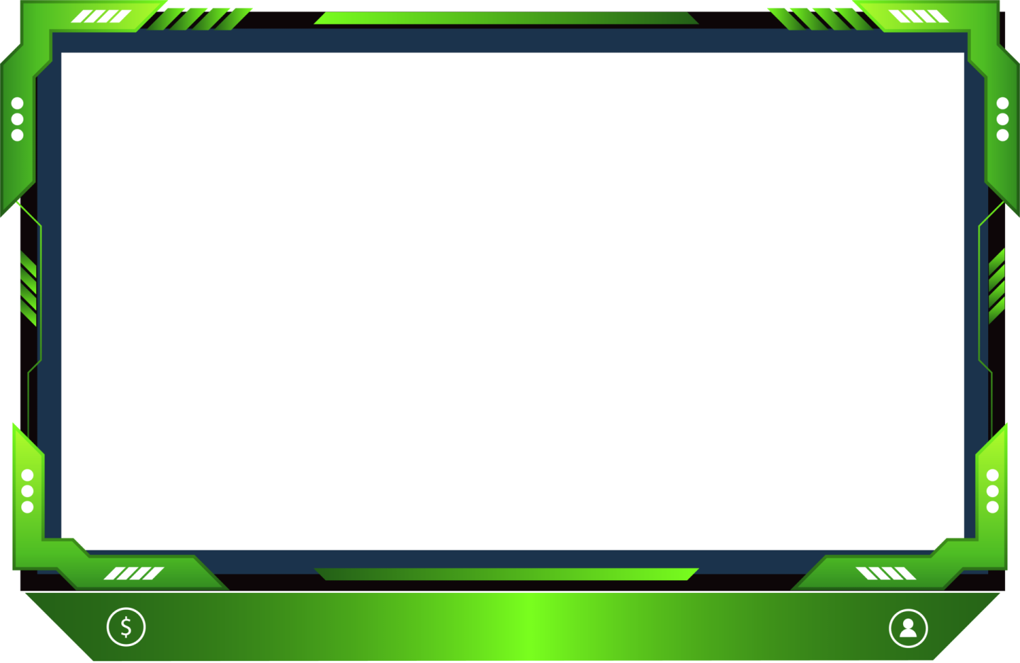 an image of a green frame with a white background