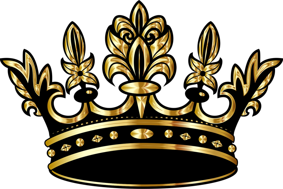 a gold crown on a white background