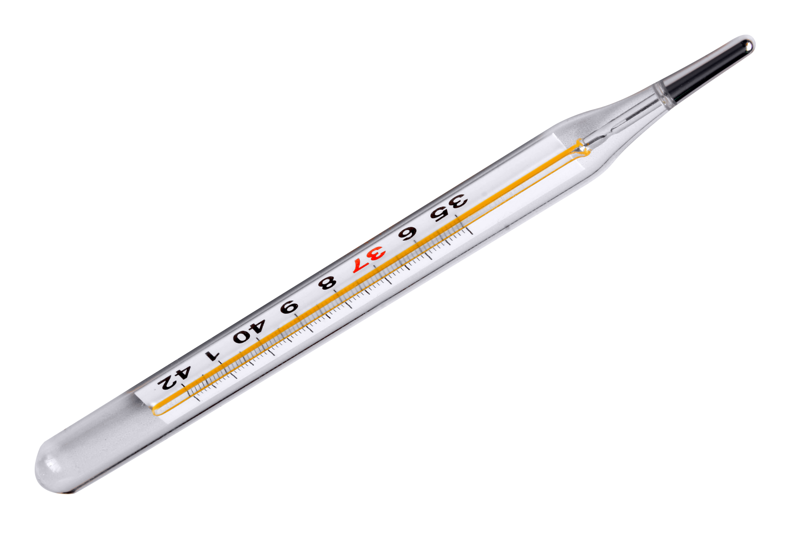 a thermometer on a white background