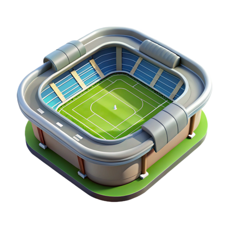 an illustration of a stadium with a soccer field