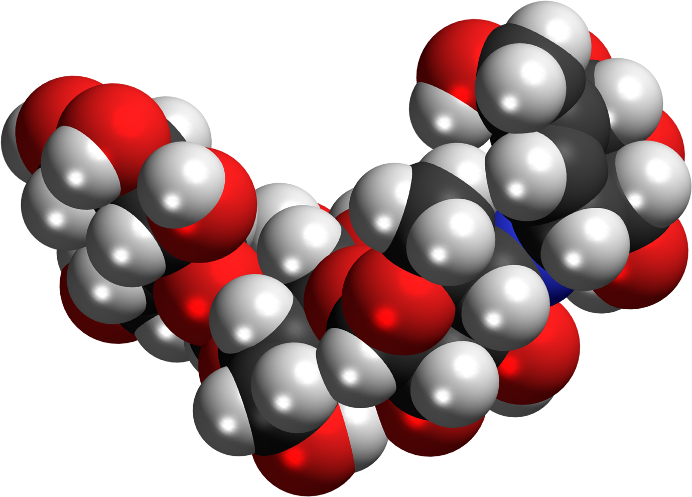 an image of a molecule with red and white spheres