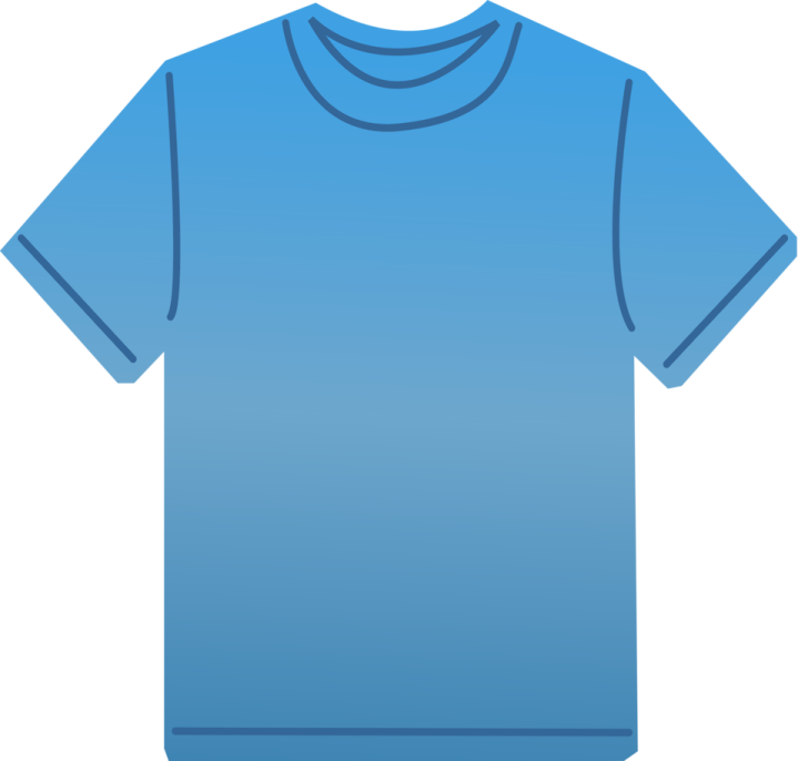 a blue t - shirt