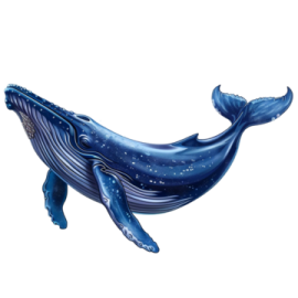 a blue whale swimming in the ocean