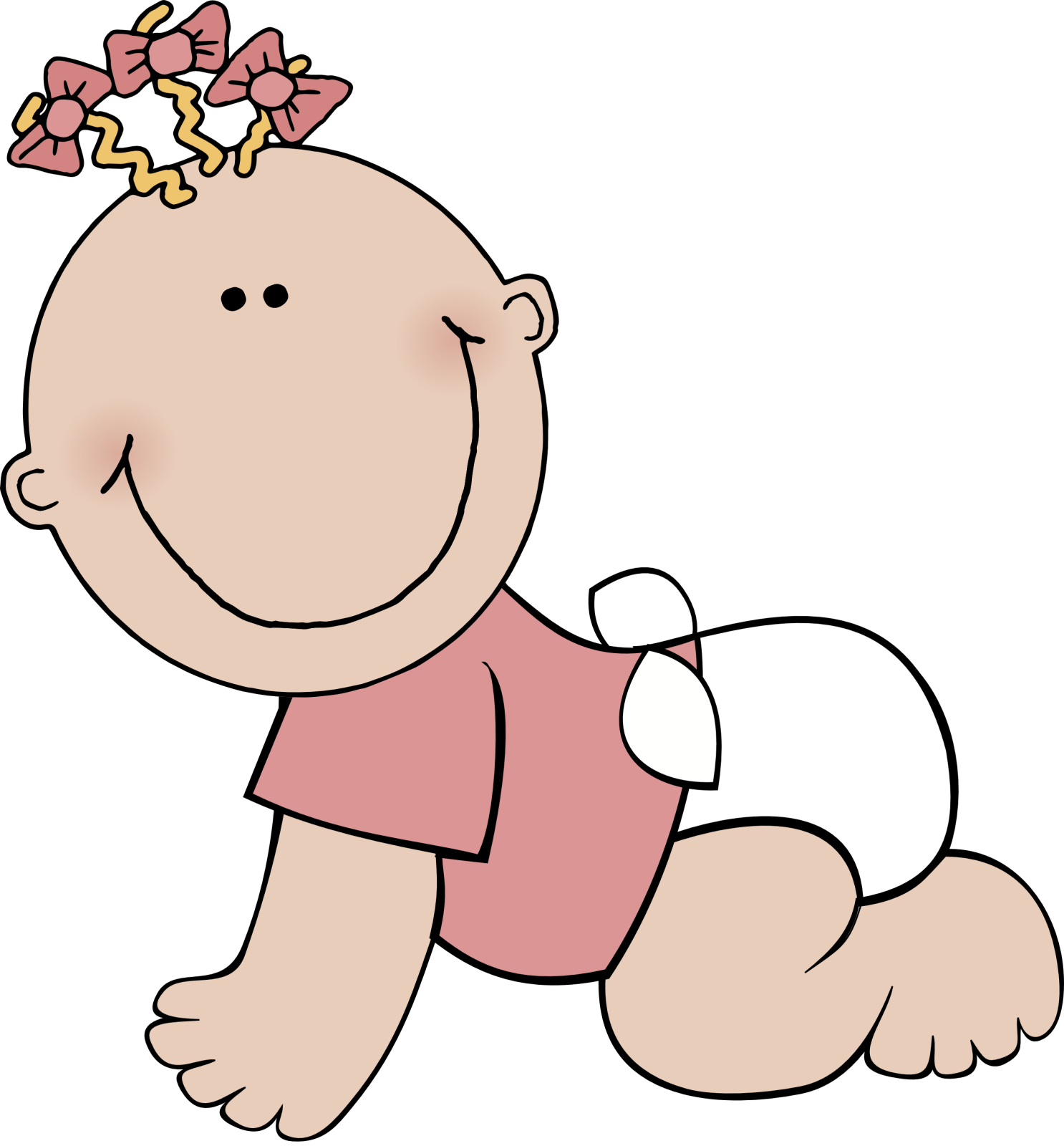 a baby girl with a bow on her head