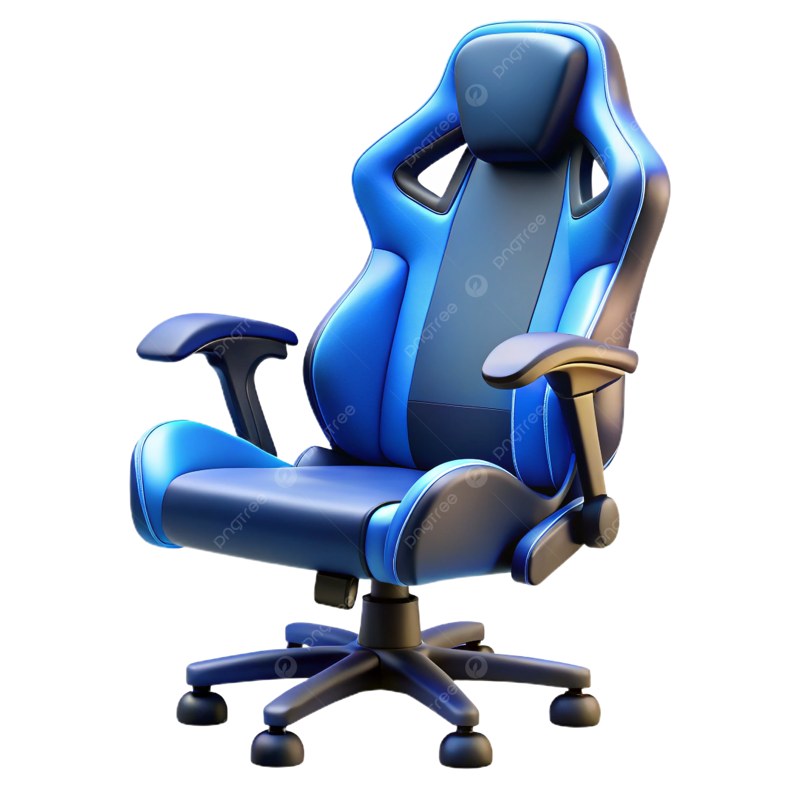a blue office chair on a white background