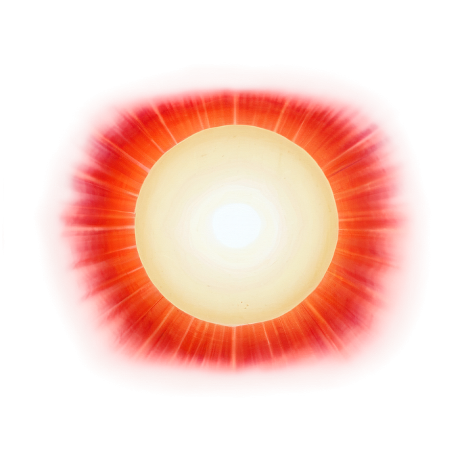 a close up of a red and yellow object