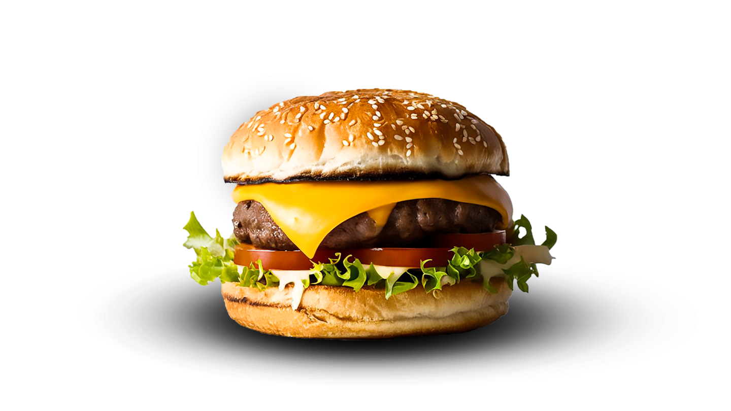 a hamburger on a white background