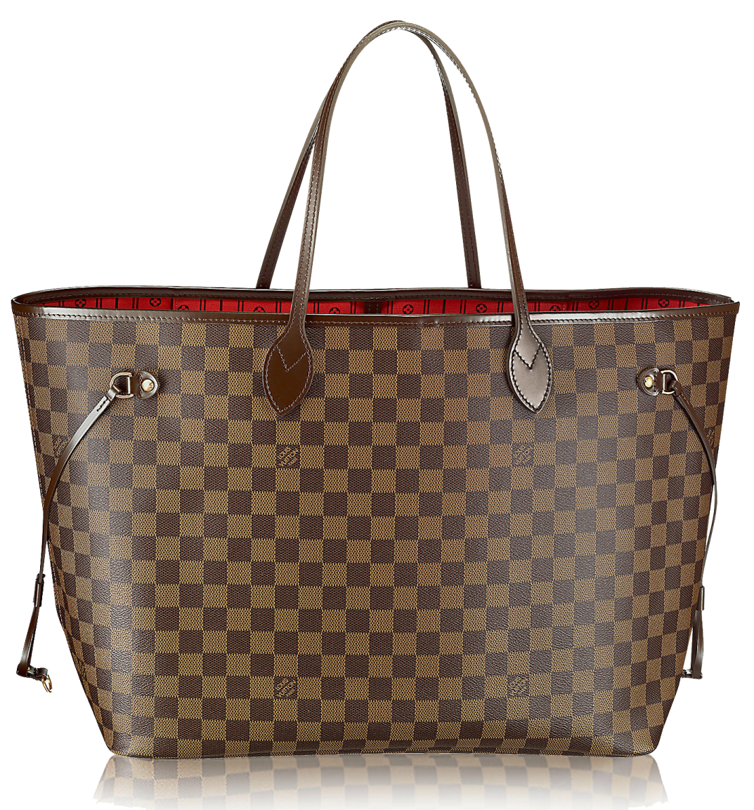 a brown and black checkered tote bag