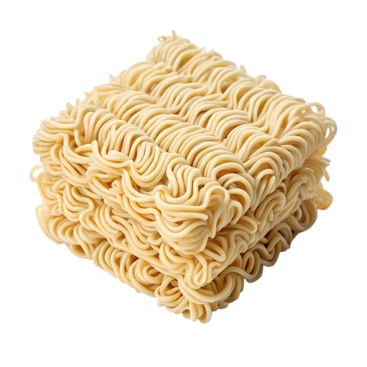 a pile of noodles on a white background