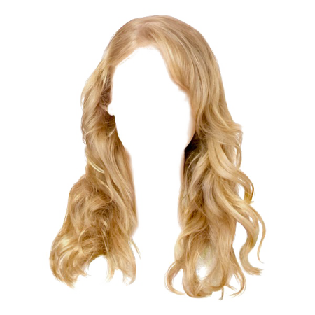 a blonde wig on a white background