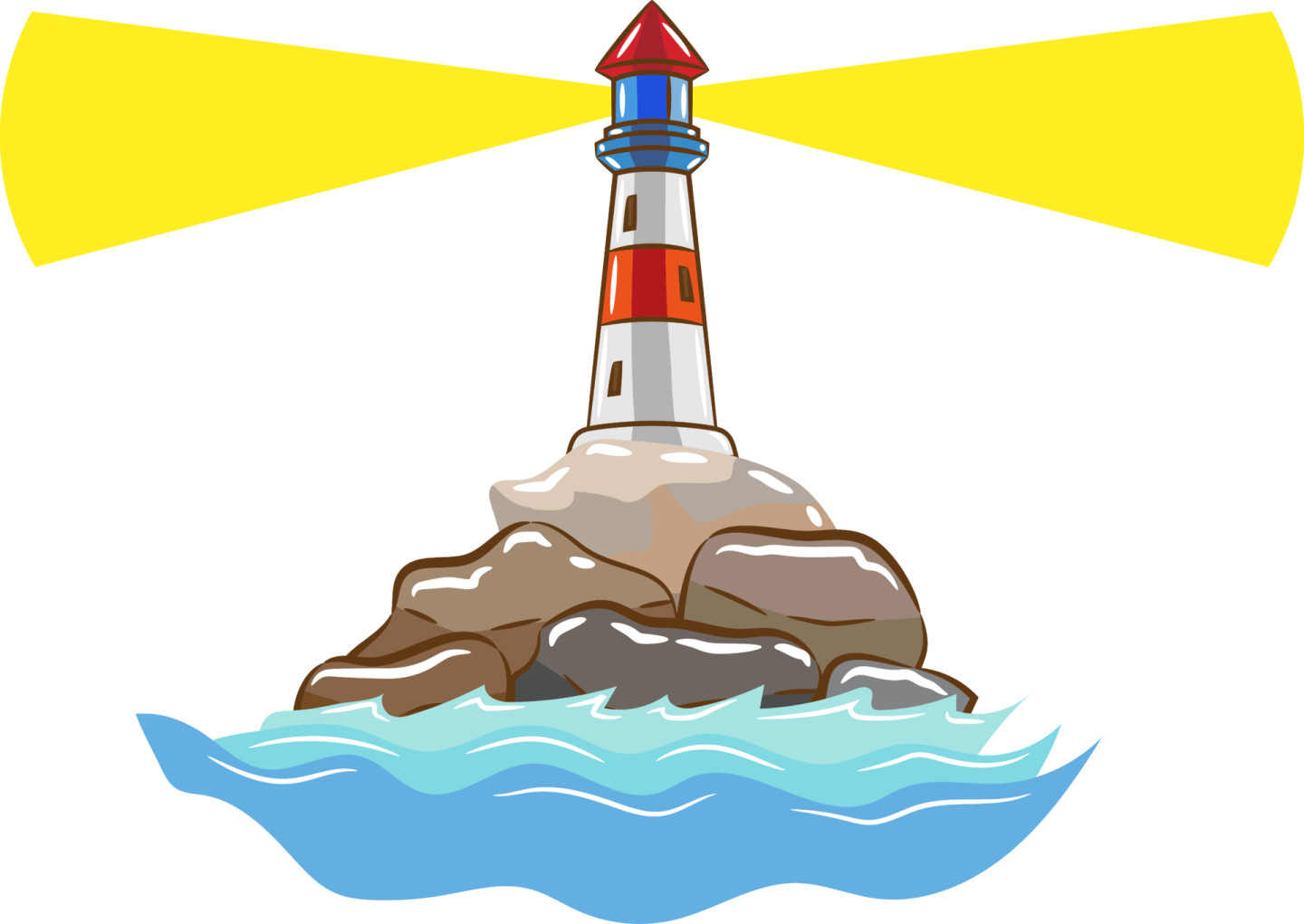 a lighthouse on top of a rock in the ocean