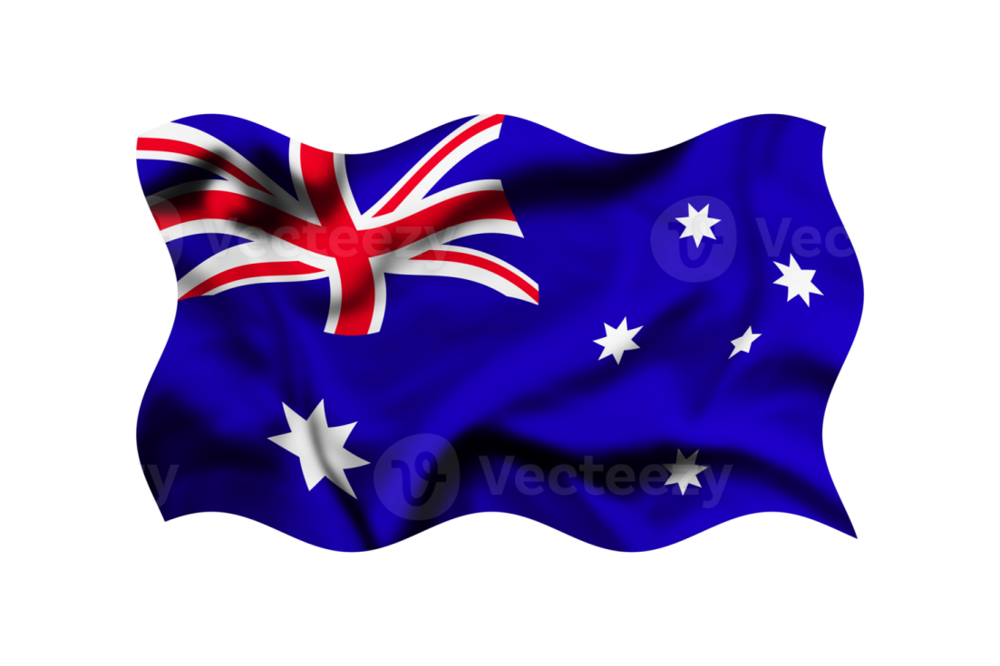 the flag of australia on a white background