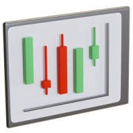 a red and green indicator on a white background