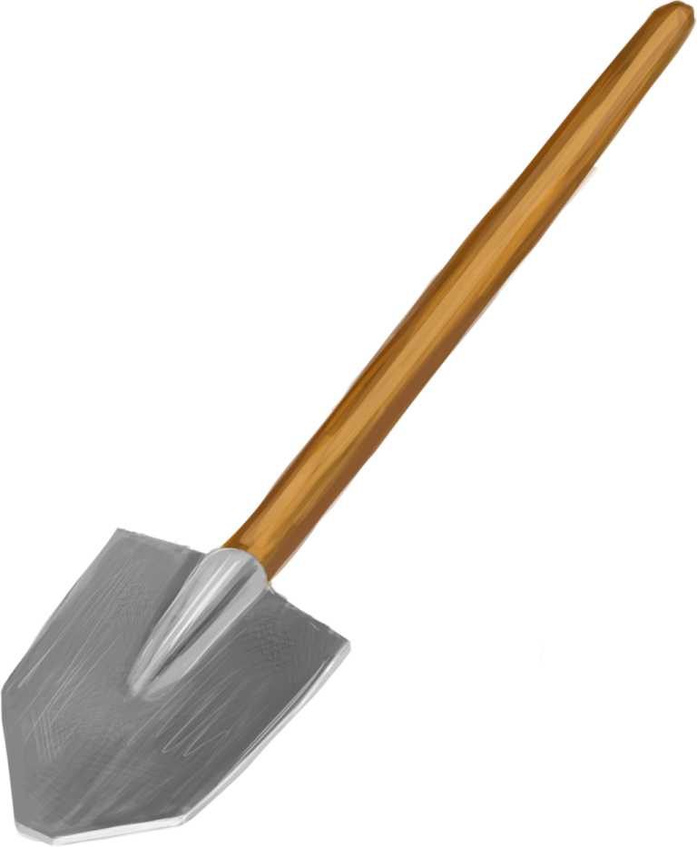 a shovel on a white background