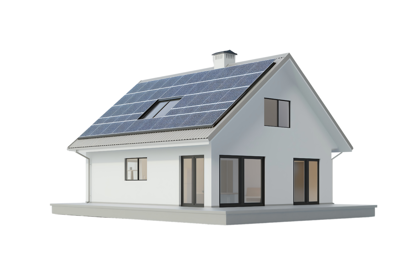 a house with solar panels on the roof