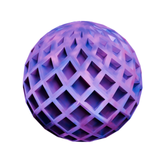 a purple crystal ball on a white background