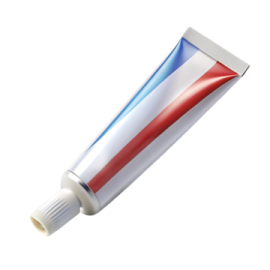 a tube of red, white and blue paint