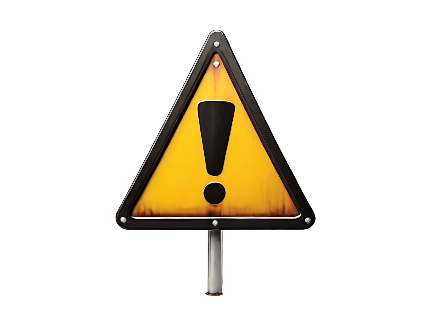 a warning sign on a white background