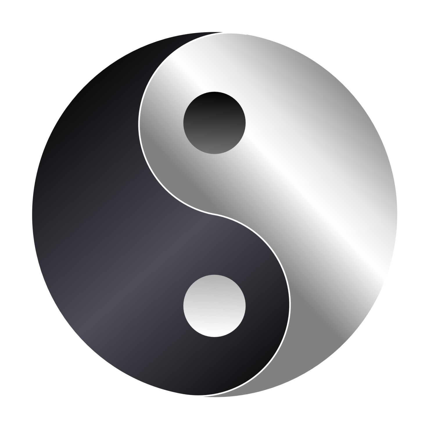 the yin symbol in black and white