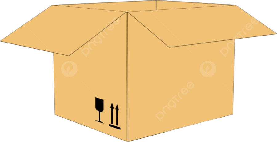 a cardboard box with the lid open