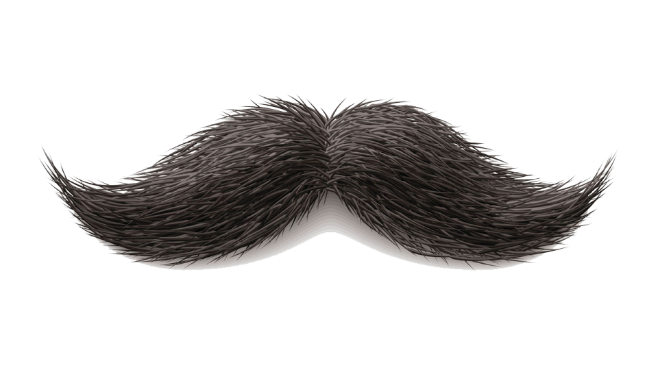a black mustache on a white background