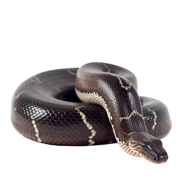 a brown snake on a white background