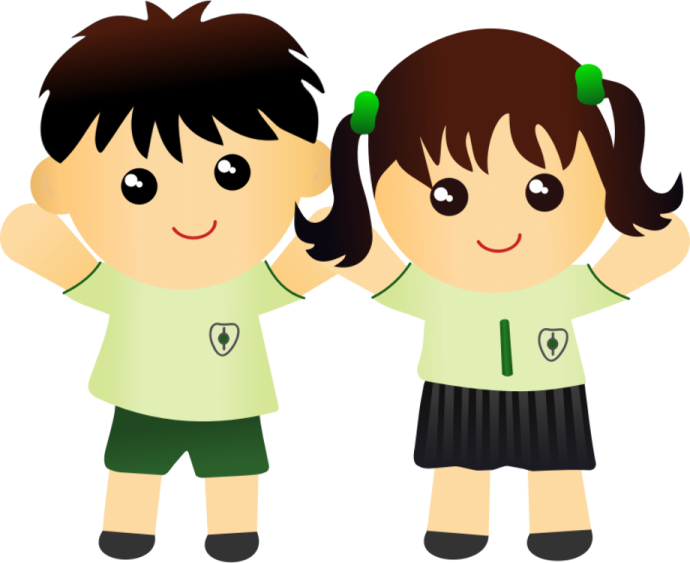 a boy and girl in school uniforms