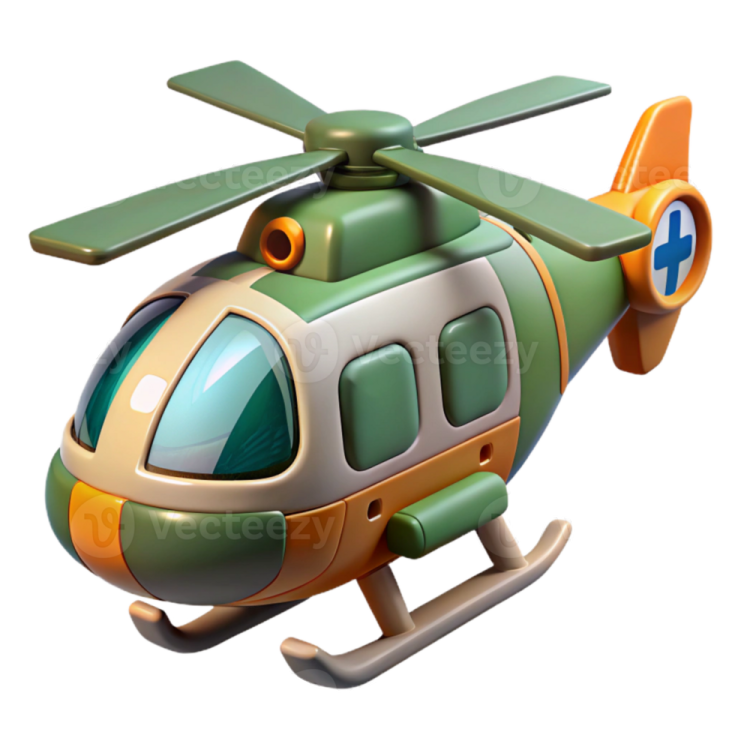 a cartoon character flying in a helicopter