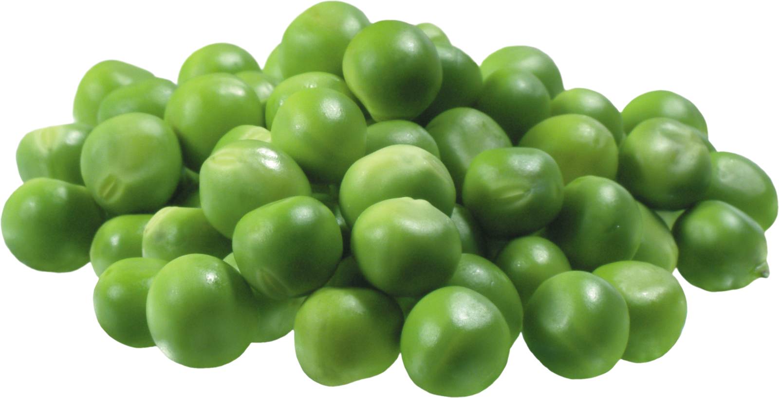 green peas on a white background