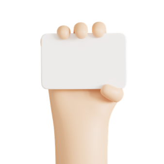 a hand holding a blank card