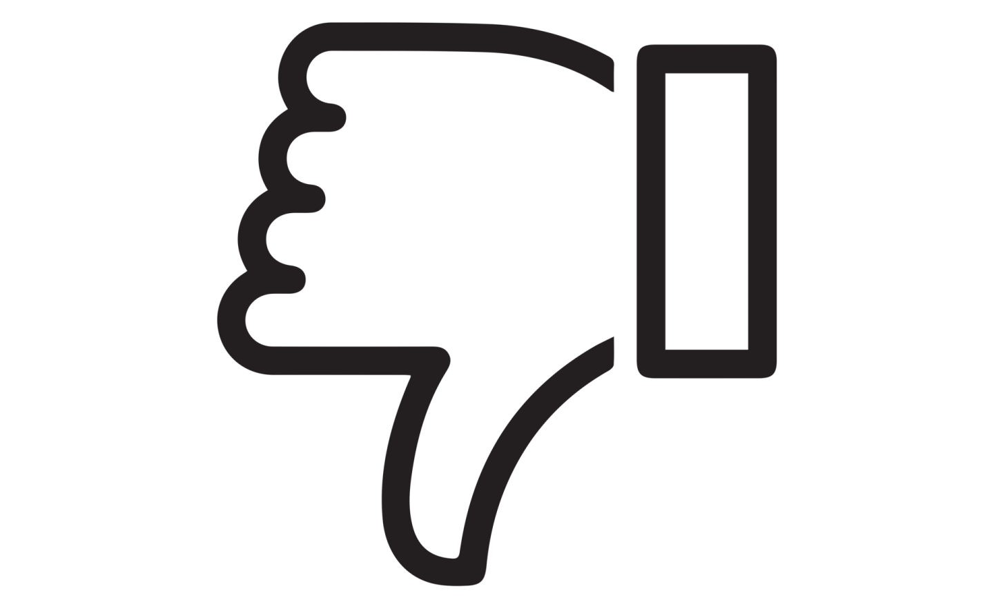 a thumbs up icon on a white background