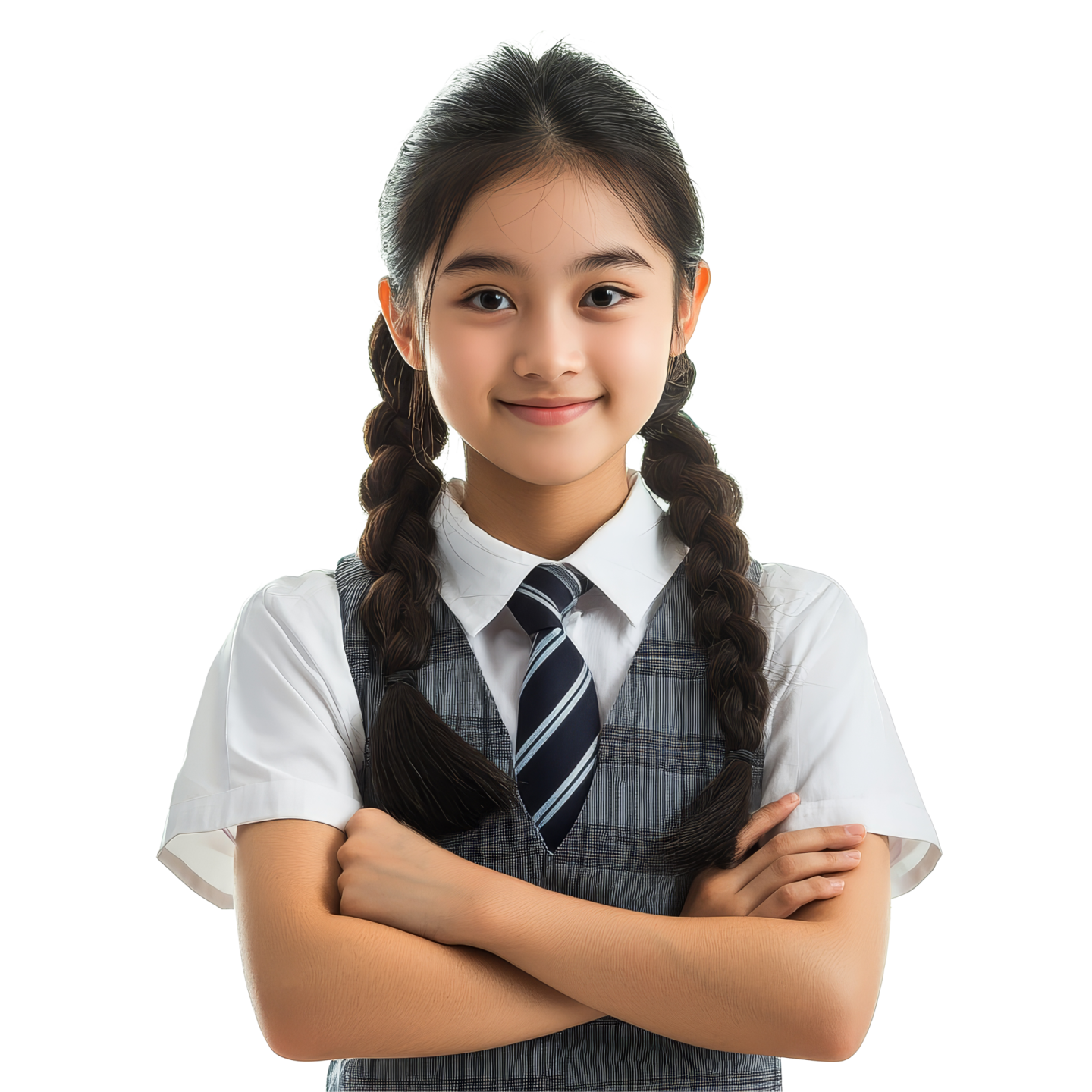 a little girl with her arms crossed