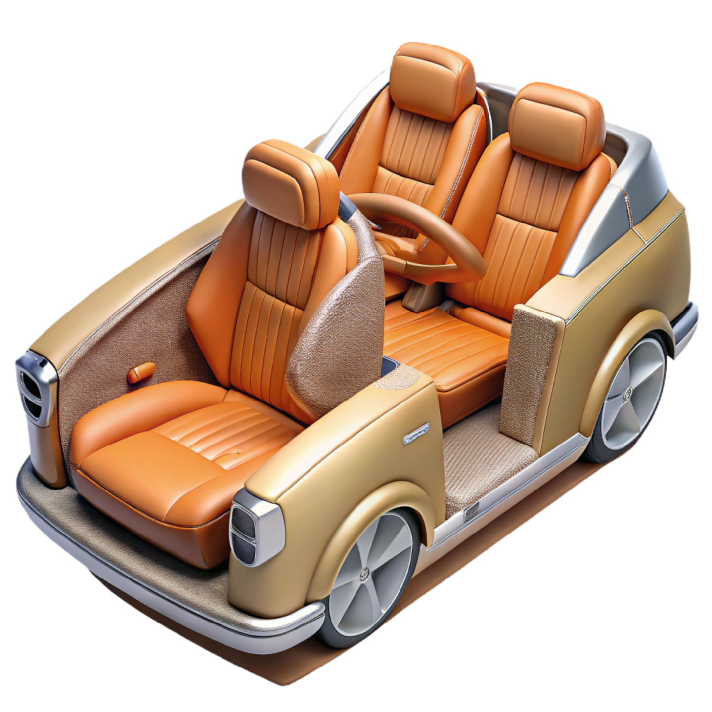 an image of a car with orange leather seats