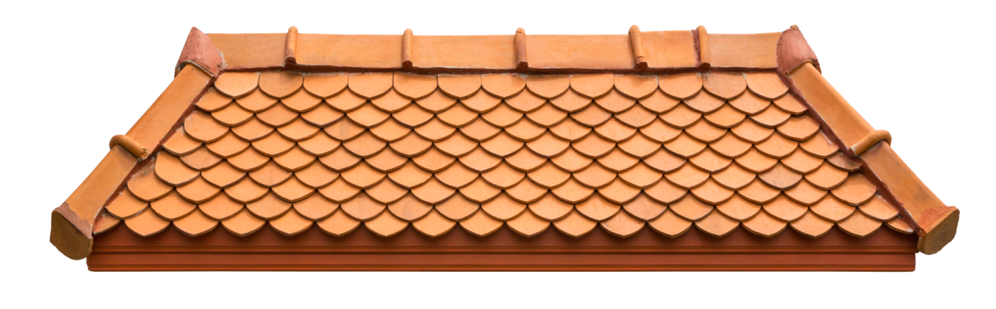 the roof of a house with a tiled roof
