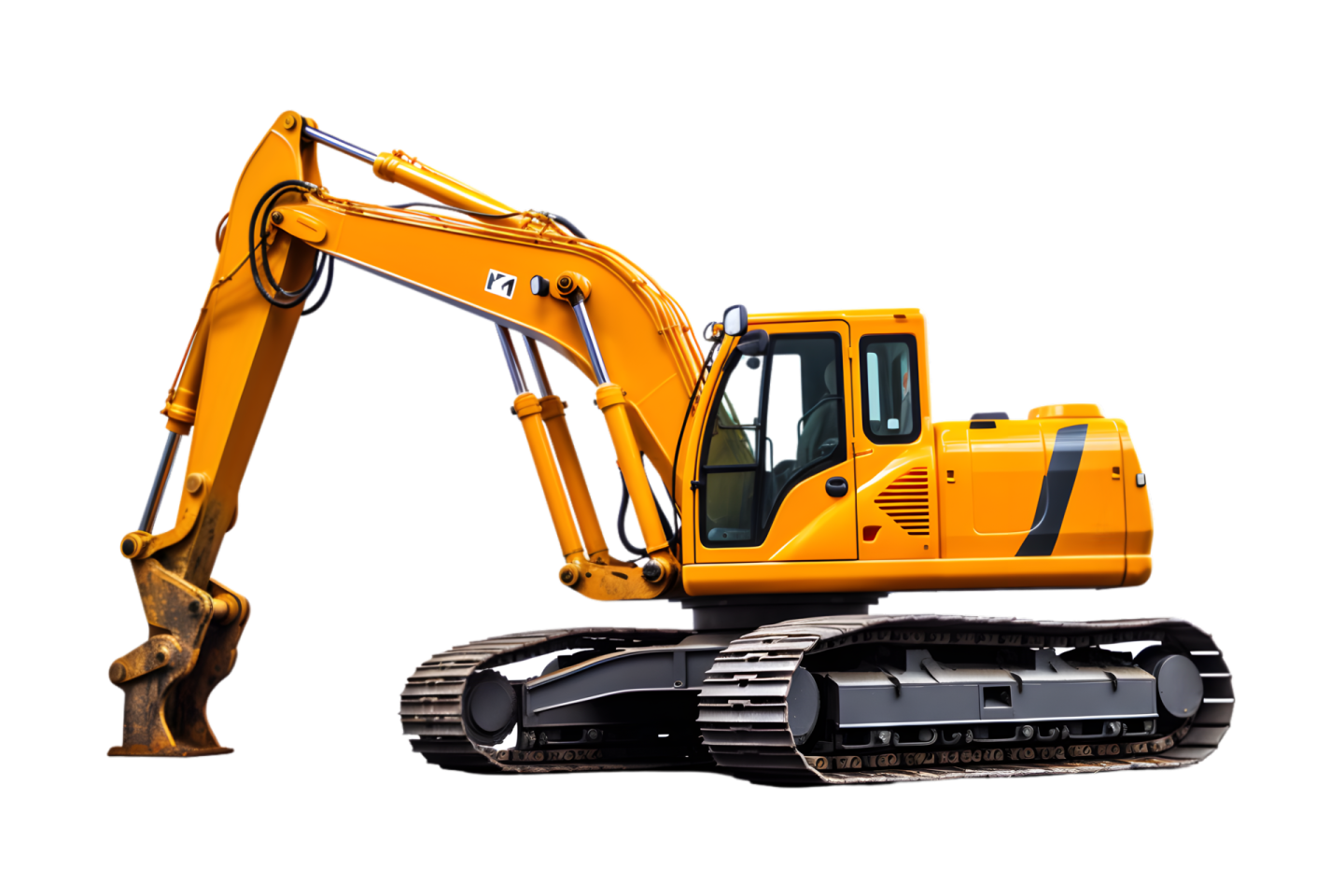 a yellow and black construction vehicle