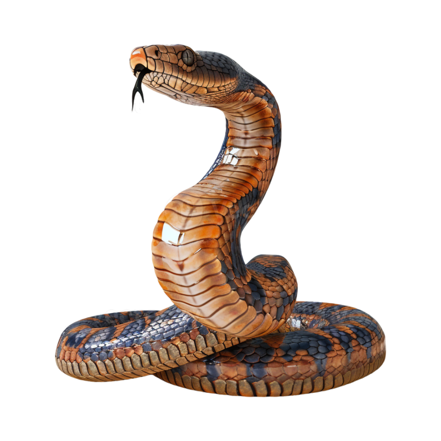 a brown snake on a white background