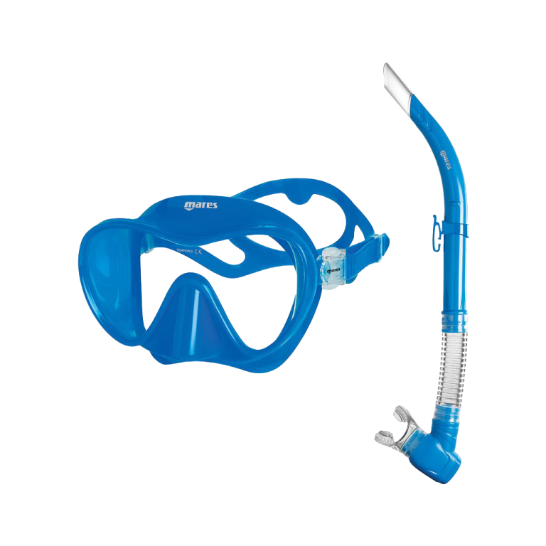 a scuba mask and snore set
