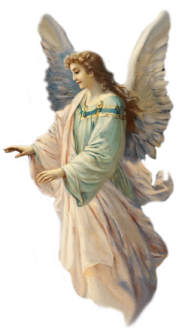 a painting of an angel with wings
