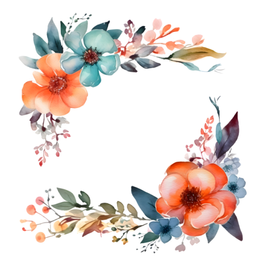 a watercolor floral wreath on a white background