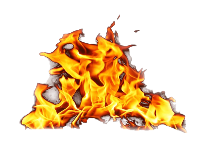 a pile of fire on a white background