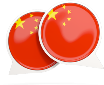 two speech bubbles with the flag of china