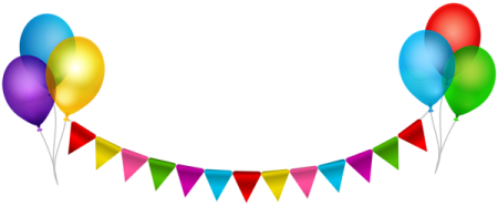 a group of colorful balloons and flags