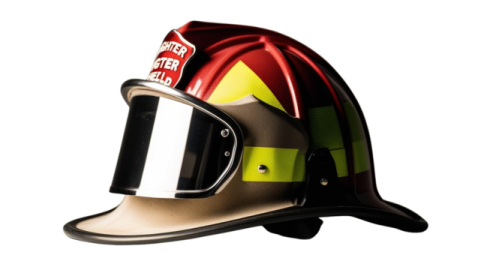 a firefighter's helmet on a white background
