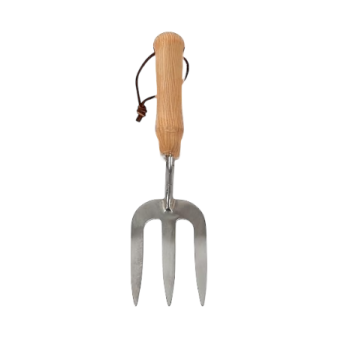 a shovel with a wooden handle