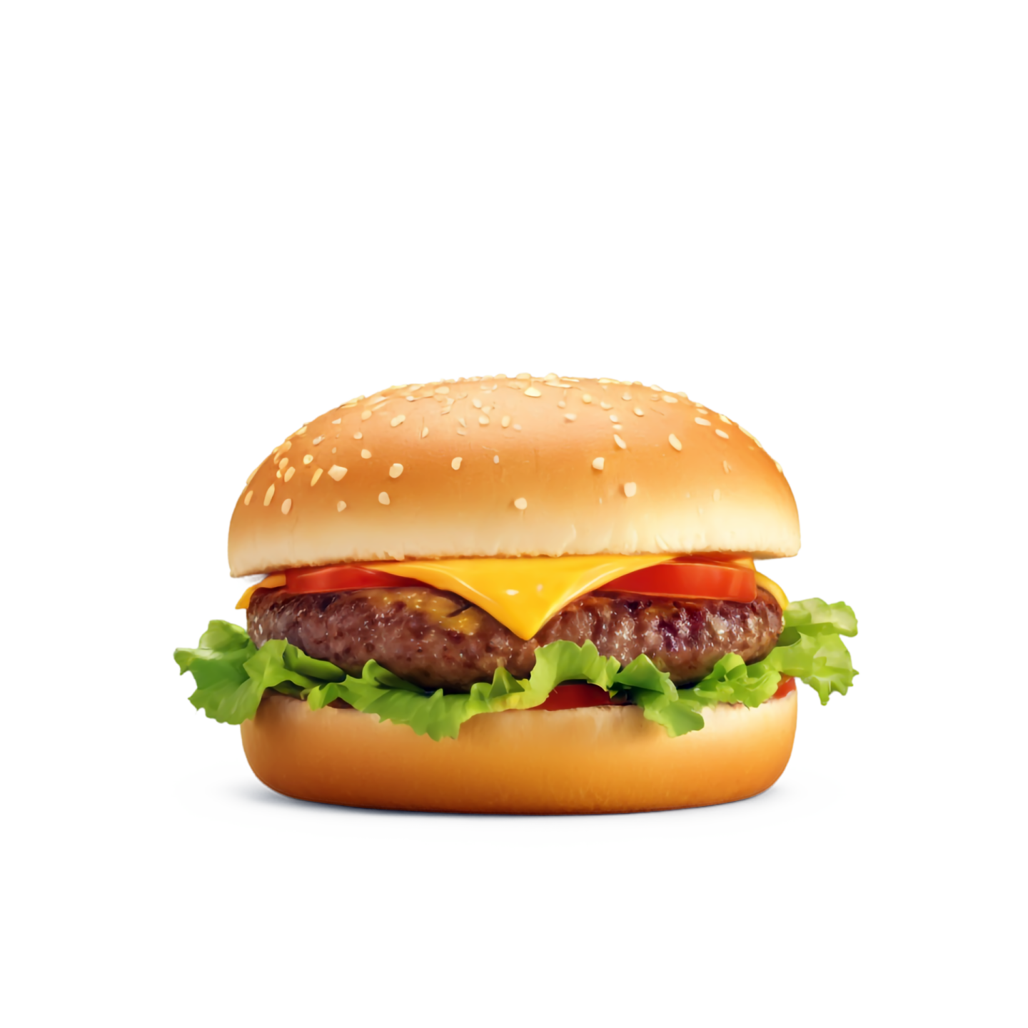 a hamburger on a white background