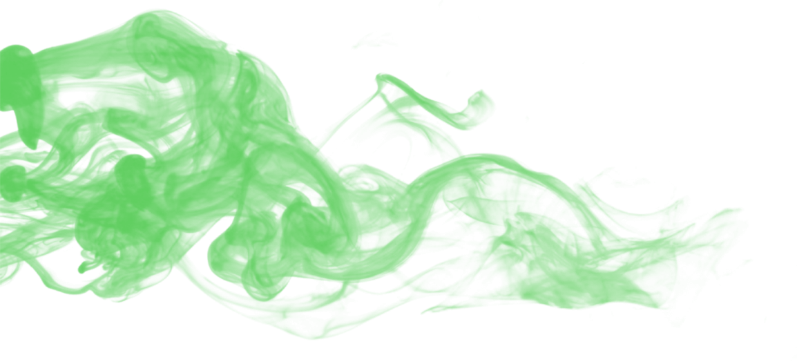 green smoke on a white background