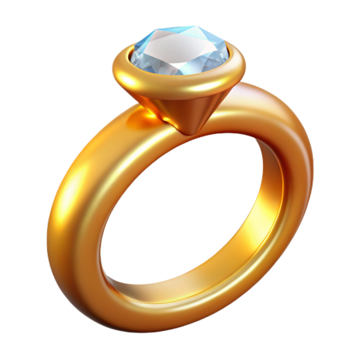 a gold ring with a diamond on top